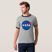 象徴的なNASAレトロムーングレー/ Eclipse Black Tシャツ (正面フル)