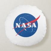 象徴的なNASAロケット白グレードA綿16" ラウンドクッション (正面)