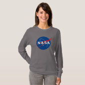 象徴的なNASA女性のL/S Tシャツ（ダークサイドグレー） Tシャツ (正面フル)