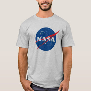 象徴的なNASA重い綿Tシャツ(ムーングレー) Tシャツ