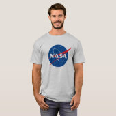象徴的なNASA重い綿Tシャツ（ムーングレー） Tシャツ (正面フル)