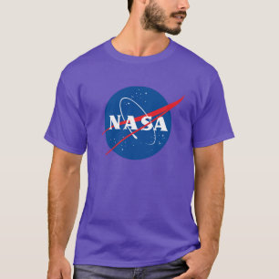 象徴的なNASA重い綿Tシャツ(星雲パープル) Tシャツ