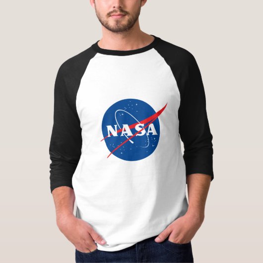 象徴的なNASA野球Tシャツ(Eclipse Black Trim) Tシャツ (正面)