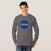 象徴的なNASA長袖Tシャツ（ダークサイドグレー） Tシャツ (正面フル)