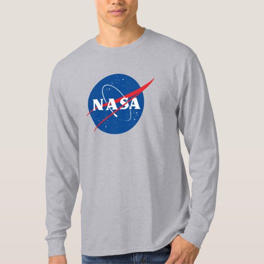 象徴的なNASA長袖Tシャツ（ムーングレー） Tシャツ (正面)