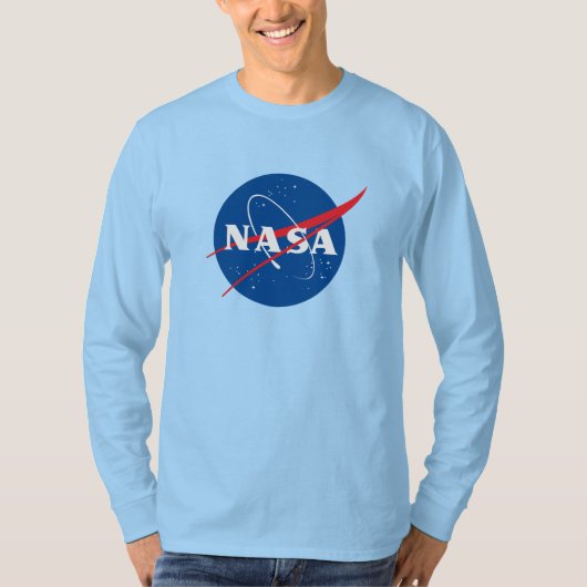 象徴的なNASA長袖Tシャツ(天王星ブルー) Tシャツ (正面)