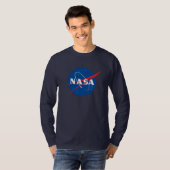 象徴的なNASA長袖Tシャツ(Night Sky Blue) Tシャツ (正面フル)