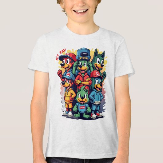 象徴的キャラクター トライブレンドTシャツ (正面)