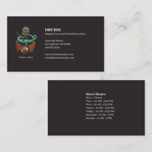 象徴的中世ドラゴンジェットブラック 名刺 (正面/裏面)