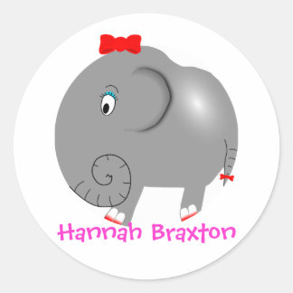 象忘れ名ラパーソナライズされたベル ラウンドシール