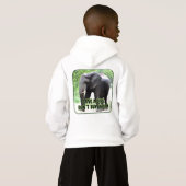 象救の命はアイボリーで買フード付きスウェットシャツ (裏面フル)