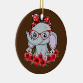 象救象の母赤い弓女 セラミックオーナメント (右)