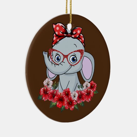 象救象の母赤い弓女 セラミックオーナメント (右)
