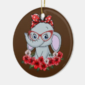 象救象の母赤い弓女 セラミックオーナメント (左)