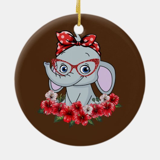 象救象の母赤い弓女 セラミックオーナメント (裏面)