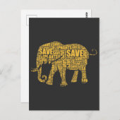 象救象サファリ象保護動物 ポストカード (正面/裏面)