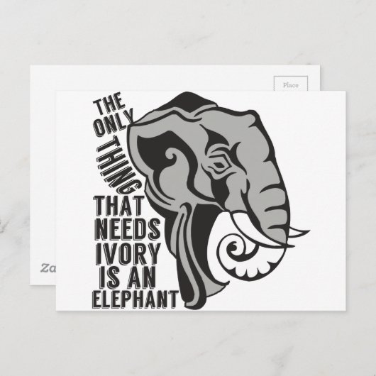 象救象禁止トロフィー狩り ポストカード (正面/裏面)