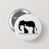 象救象（白） 缶バッジ (正面&裏面)