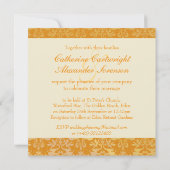 象柄のダマスク金 & クリーム色の結婚式の招待状 招待状 (裏面)