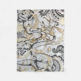 象毛布 フリースブランケット