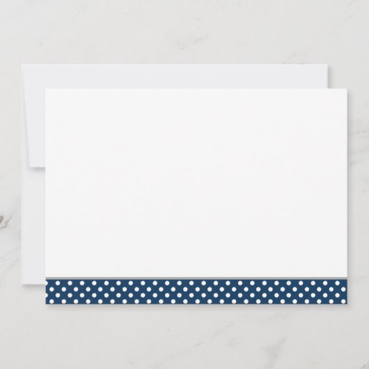 象海軍水玉模様の旗の男の子のベビーシャワー 招待状 (裏面)