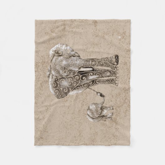 象渦巻形の科 フリースブランケット (正面)