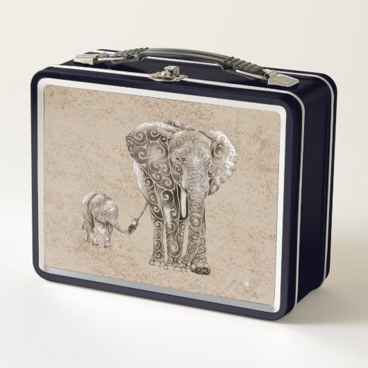 象渦巻形の科 メタルランチボックス (正面)