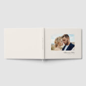 象牙エレガントなモダンなシンプルなスクリプトフォトウェディング ゲストブック (全面)