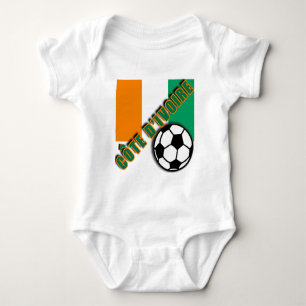 象牙海岸の小屋D'IVOIREのサッカーファンのTシャツ ベビーボディスーツ