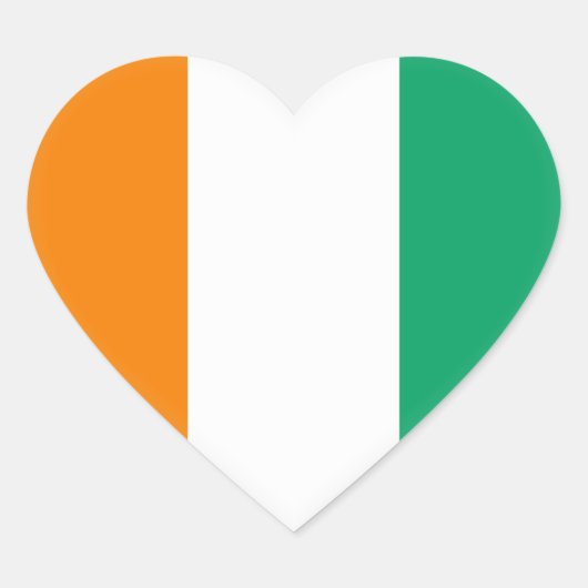 象牙海岸の旗 ハートシール (正面)