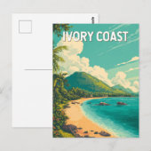 象牙海岸 イラスト 旅行 アート ヴィンテージ ポストカード (正面/裏面)