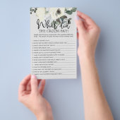 象牙白の花柄のゲーム「花婿はどう言う？」フライヤー チラシ (ハンドル)