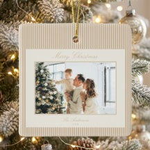 象牙色とベージュのストライプ クリスマスの写真