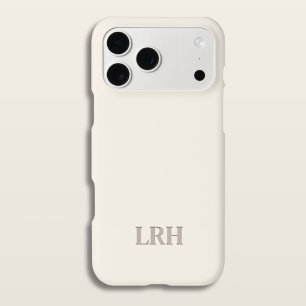 象牙色のクラシック ミニマリストイニシャル モノグラム iPhone 15ケース