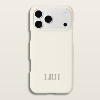 象牙色のクラシック ミニマリストイニシャル モノグラム iPhone 15ケース