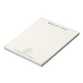 象牙色のクリーム色のロゴ、ビジネス名、連絡先情報 ノートパッド (回転)
