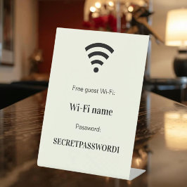 象牙色のゲスト用Wi-Fiネットワークパスワード 台座サイン