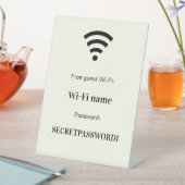 象牙色のゲスト用Wi-Fiネットワークパスワード 台座サイン (インサイチュ)