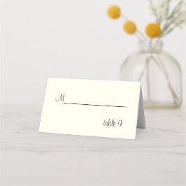 象牙色のシンプルでおしゃれな結婚式の席札カード プレイスカード