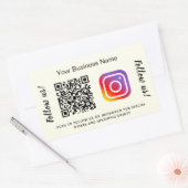 象牙色のビジネス名QRコードInstagram 長方形シール (封筒)