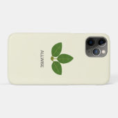 象牙色のモダンなグリーンローレルリーフ Case-Mate iPhoneケース (裏面(横))