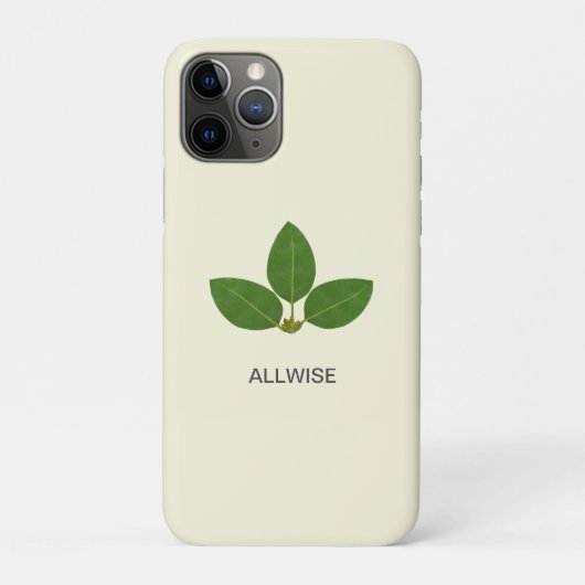 象牙色のモダンなグリーンローレルリーフ Case-Mate iPhoneケース (裏)