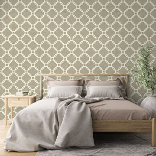 象牙色の円芸術パターン ライトタウペブラウン 壁紙
