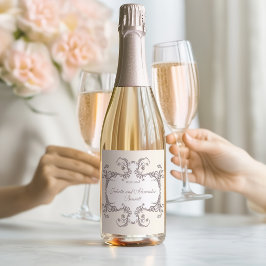 象牙色バロック 結婚式 シャンパンボトル ラベル
