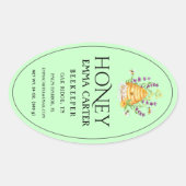 象牙色 24オンス クイーンライン ハニーラベル 楕円形シール (正面)