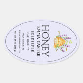 象牙色 24オンス クイーンライン ハニーラベル 楕円形シール (正面)