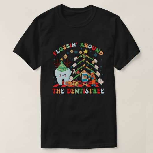 象牙質のまわりにの花 Tシャツ (デザイン正面)