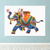 象王室のの旅：インディアン民俗的デザイン キャンバスプリント (インサイチュ (ウッドフロア))