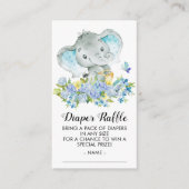 象男の赤ちゃんシャワーおむつラッフルチケット エンクロージャーカード (正面)