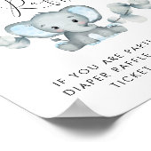 象男の赤ちゃんシャワーおむつラッフルドロップオフ ポスター (角)